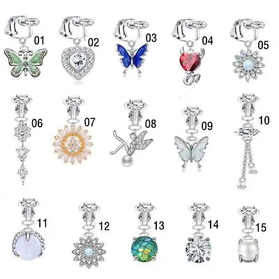 Clip On Umbilical Fake Belly Ring Faux Belly Piercing Navel Rings Body Jewelry> • £2.74